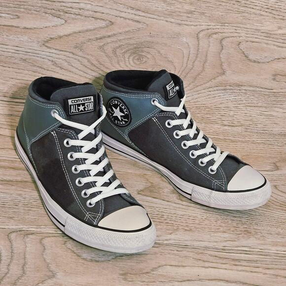 Converse All-Star Chuck Taylor High Top Sneaker Fabric Leather Gray Mens Size 9 - Picture 9 of 9